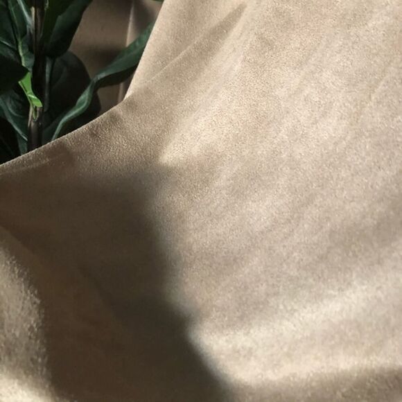 Rain Tan Suede-Like Front Knot Long Sleeve - Picture 3 of 5